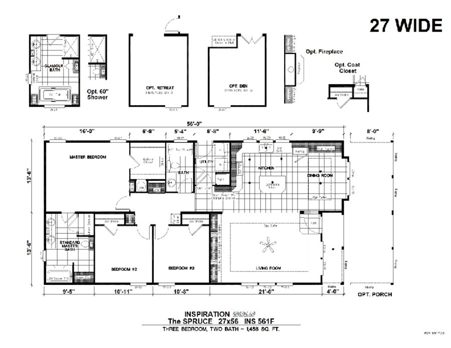 The INS561F SPRUCE         CLAYTON Floor Plan