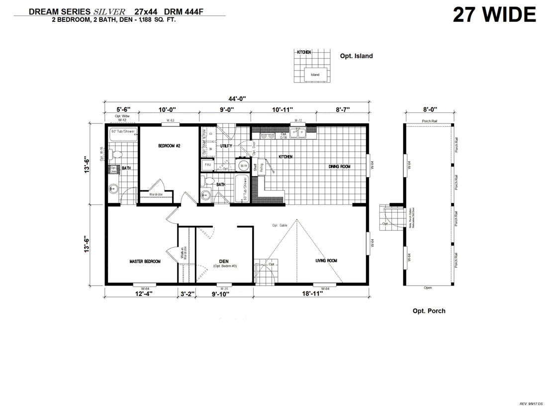 The DRM444F 44'              DREAM Floor Plan