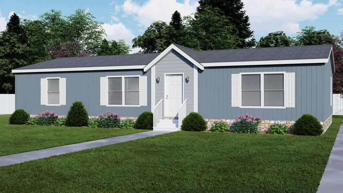 The DRM562F 56'              DREAM Exterior. This Manufactured Mobile Home features 3 bedrooms and 2 baths.
