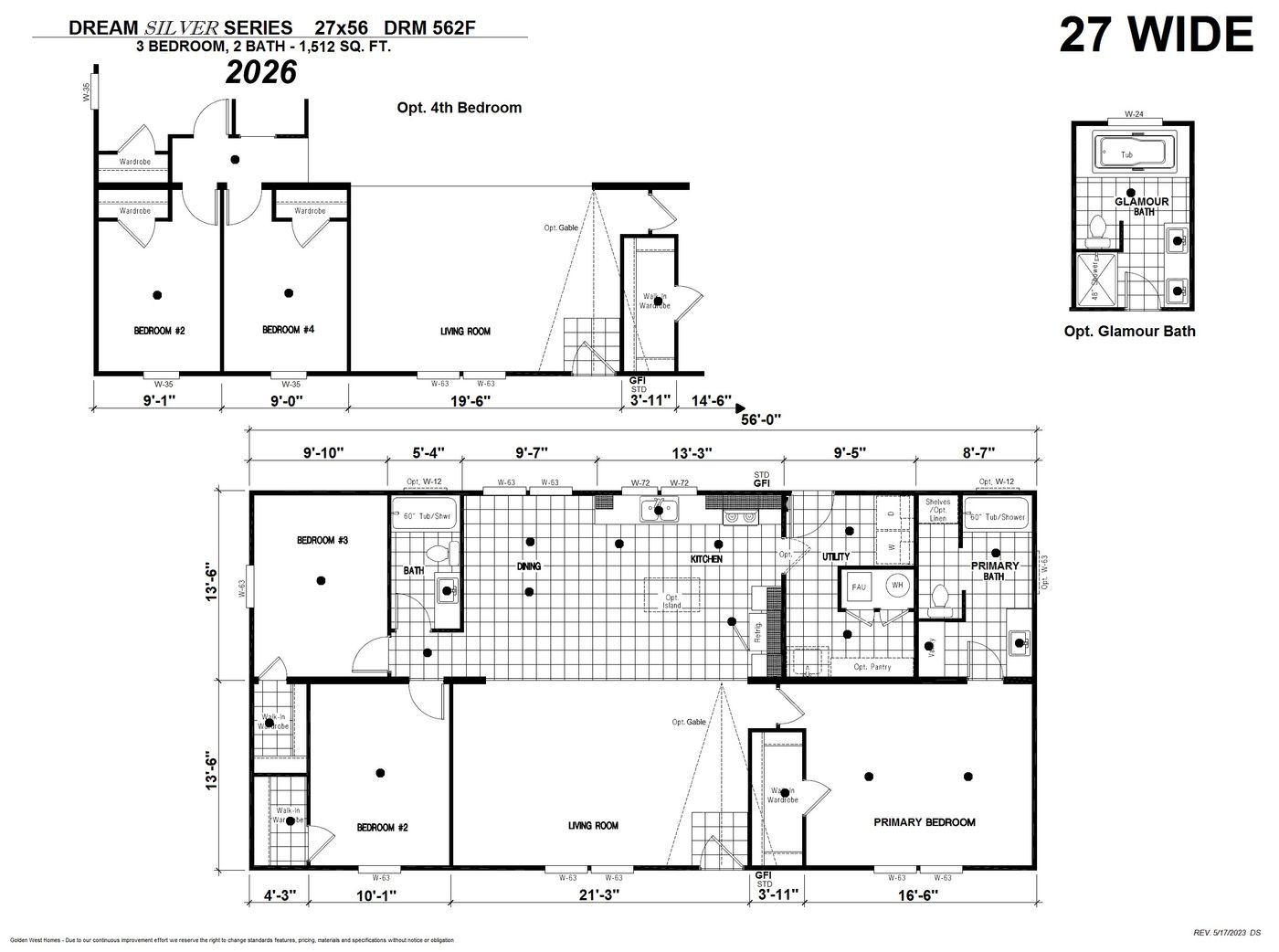 The DRM562F 56' DREAM Floor Plan
