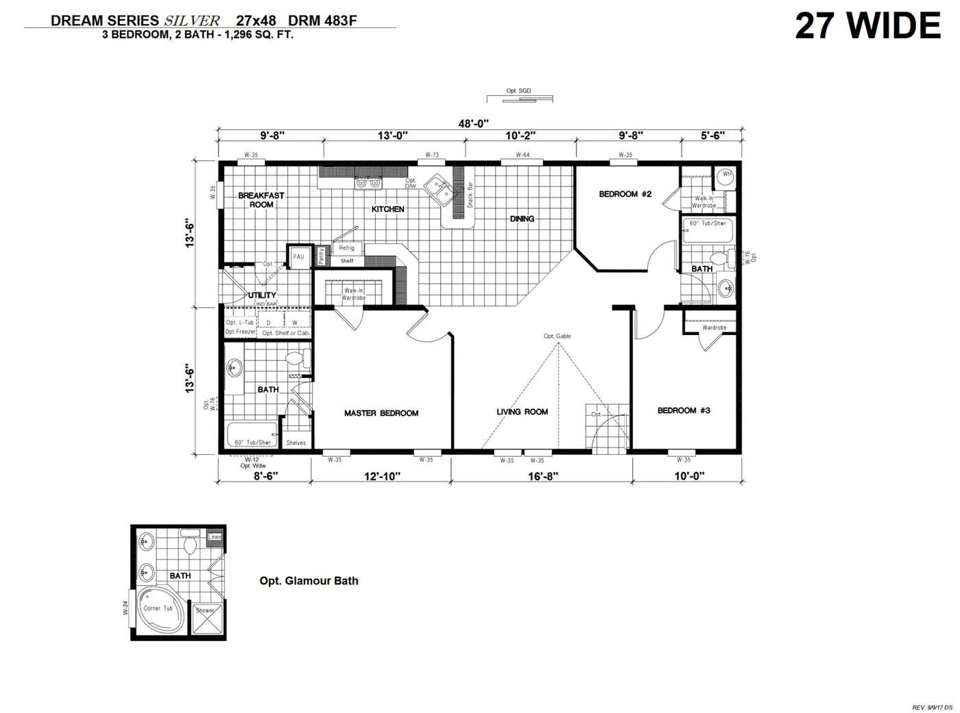 The DRM483F 48'              DREAM Floor Plan