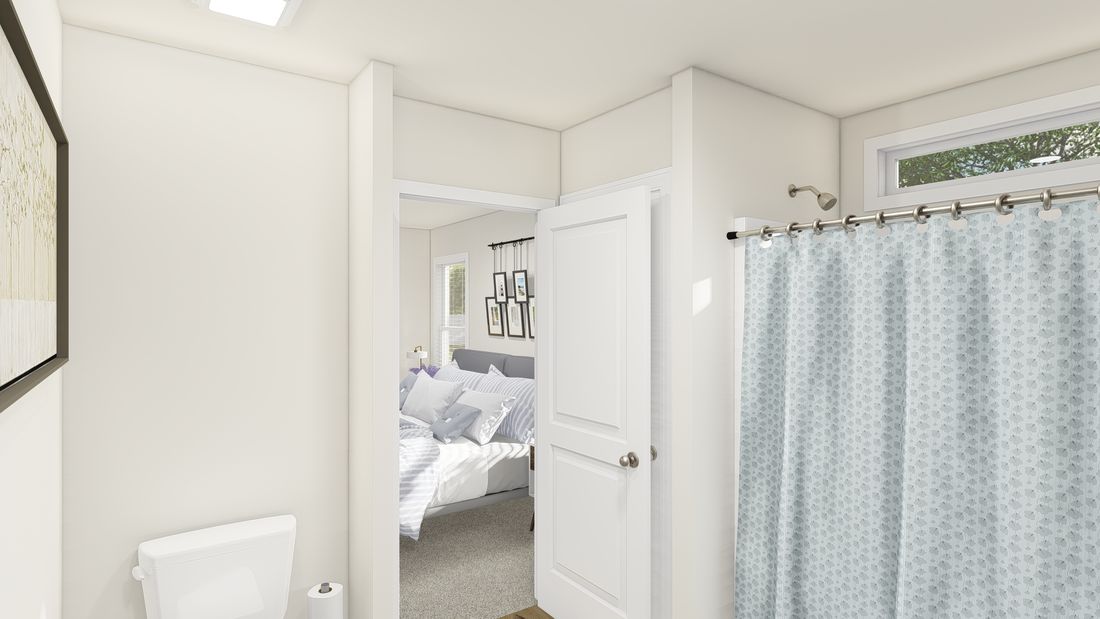 The DRM483F 48'              DREAM Primary Bathroom. This Manufactured Mobile Home features 3 bedrooms and 2 baths.