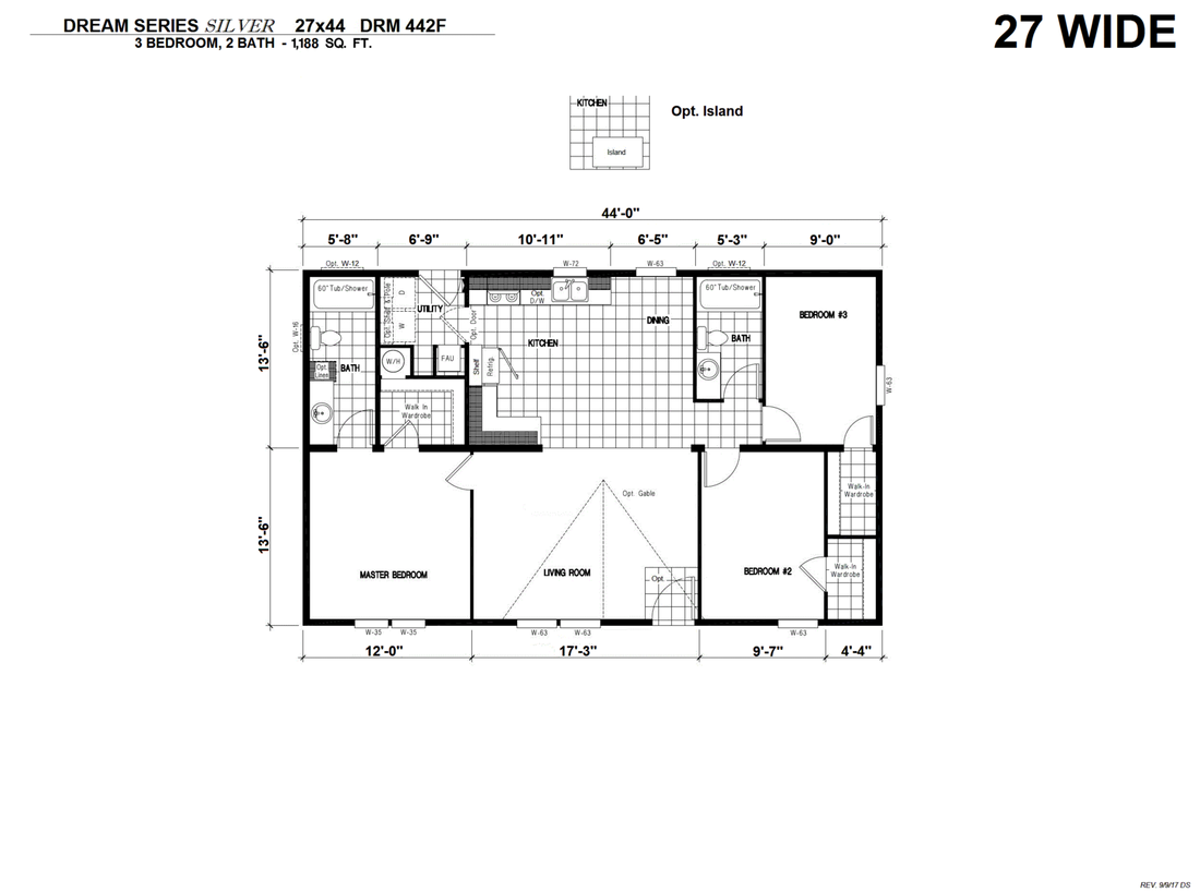 The DRM442F 44' DREAM Floor Plan