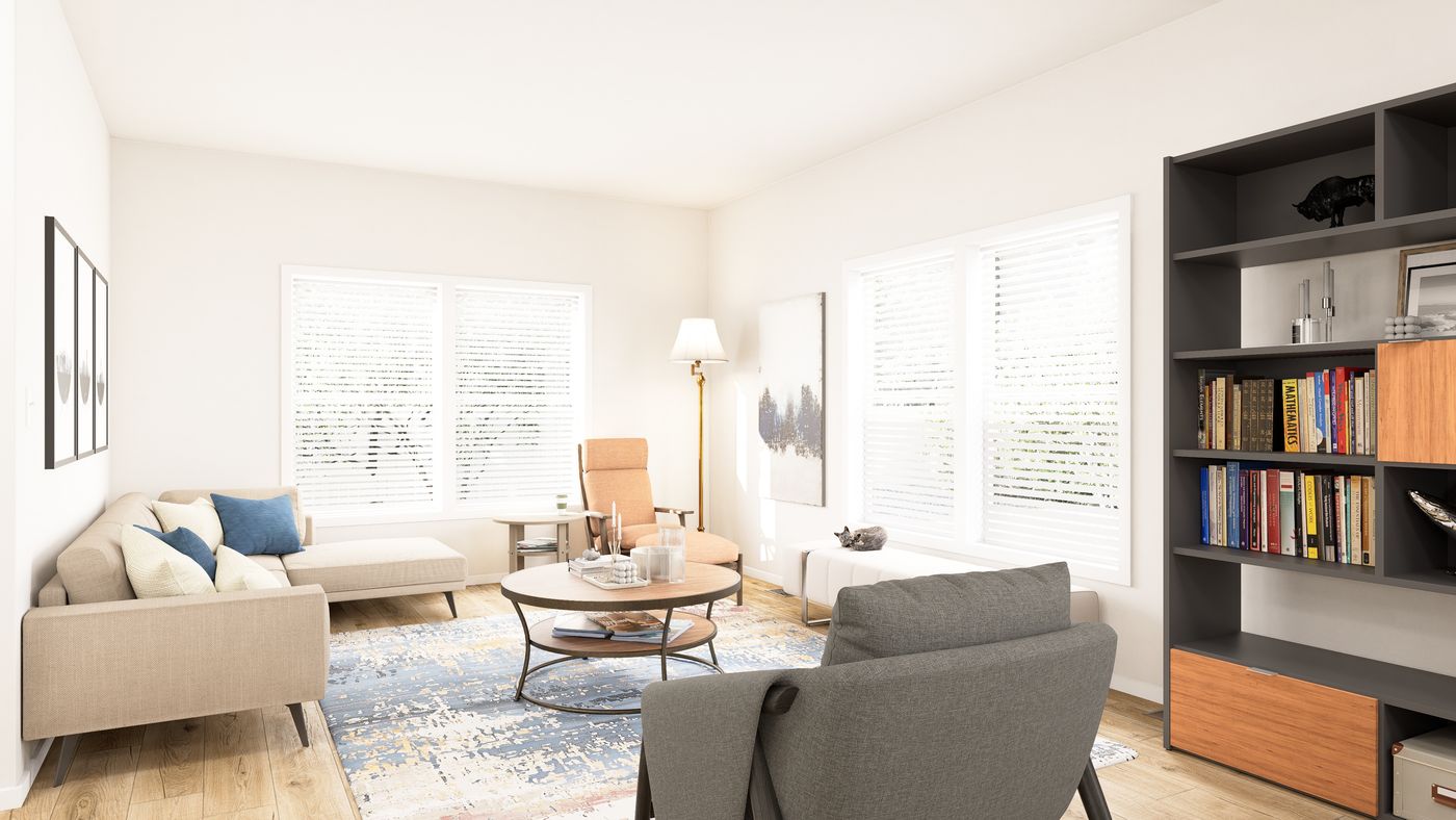 The PREFERRED PLUS CP561F Family Room. This Manufactured Mobile Home features 3 bedrooms and 2 baths.