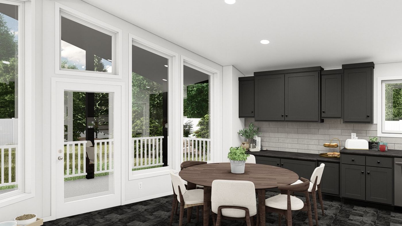 The ING564F SHASTA              GW Dining Area. This Manufactured Mobile Home features 3 bedrooms and 2 baths.