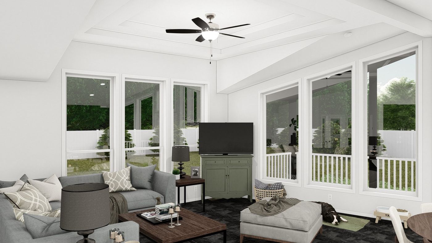 The ING564F SHASTA              GW Living Room. This Manufactured Mobile Home features 3 bedrooms and 2 baths.