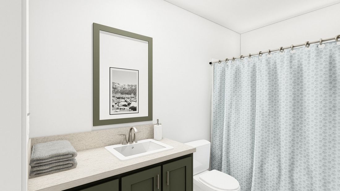The DRM484F 48'              DREAM Guest Bathroom. This Manufactured Mobile Home features 4 bedrooms and 2 baths.