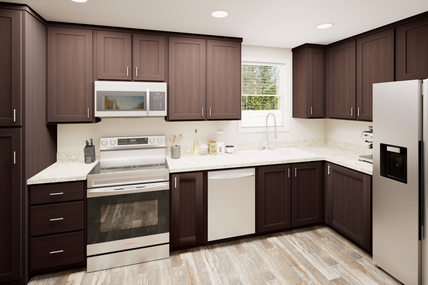 The A DUPLEX 2/2 2/2 Kitchen. This Manufactured Mobile Home features 3 bedrooms and 4 baths.