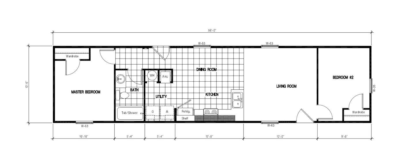 The DRM561M 56' DREAM Floor Plan