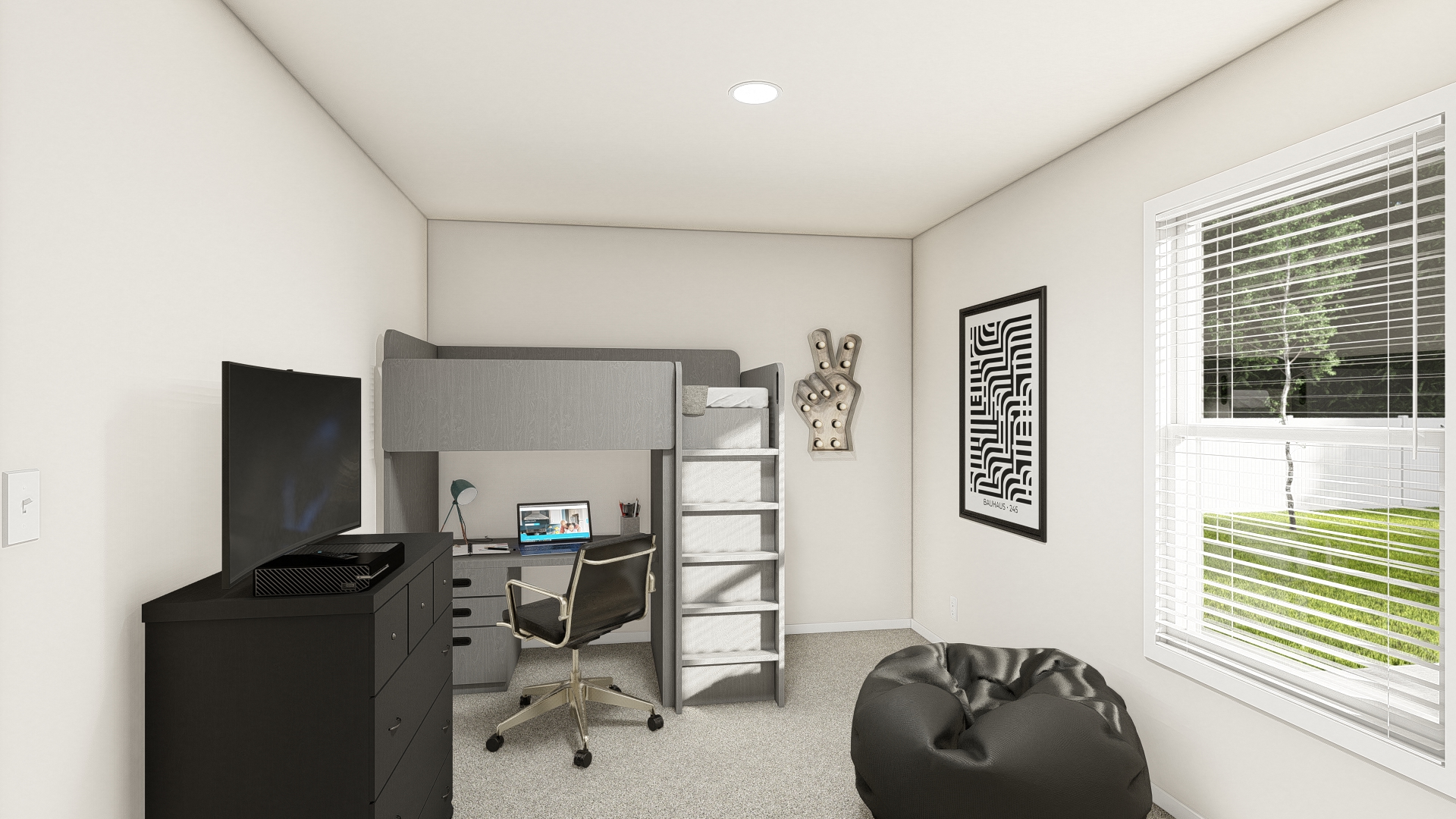 The DRM481F 48'              DREAM Bedroom. This Manufactured Mobile Home features 3 bedrooms and 2 baths.
