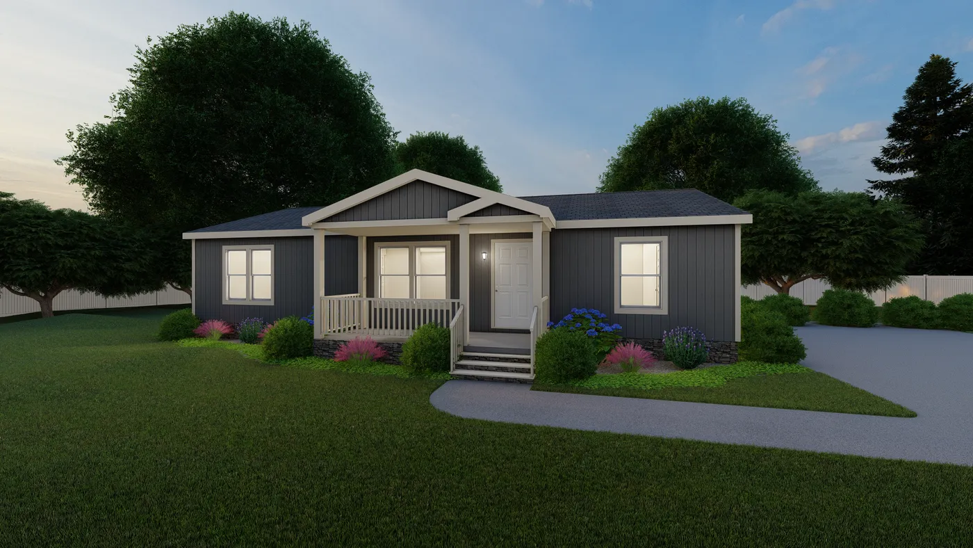 The DRM481F 48' DREAM Exterior. This Manufactured Mobile Home features 3 bedrooms and 2 baths.