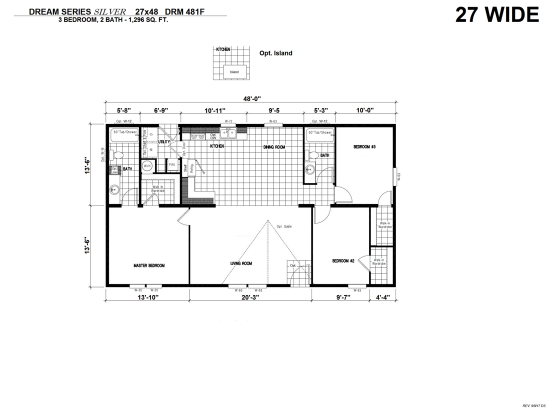 The DRM481F 48'              DREAM Floor Plan