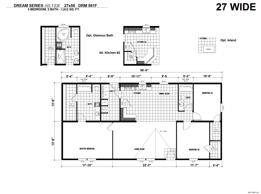 The DRM561F 56'              DREAM Floor Plan