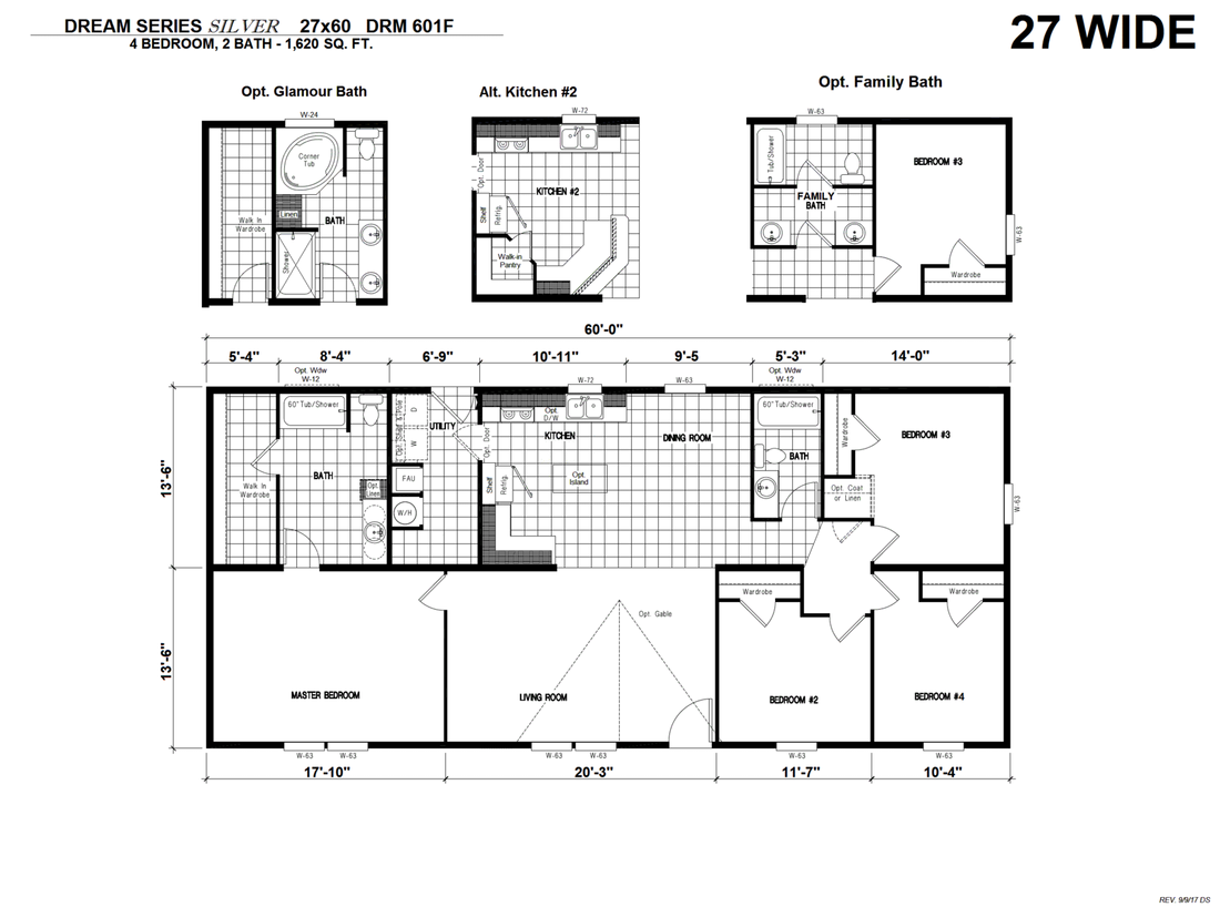 The DRM601F 60'              DREAM Floor Plan