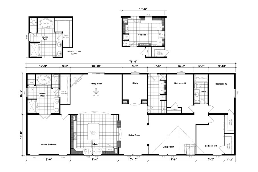 The PREFERRED PLUS CP761G CLAYTON Floor Plan